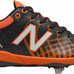 New Balance L4040v5 Low Cut Metal Cleat - Black Orange
