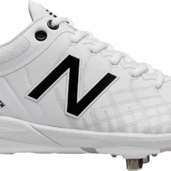 New Balance L4040v5 Low Cut Metal Cleat - White Black