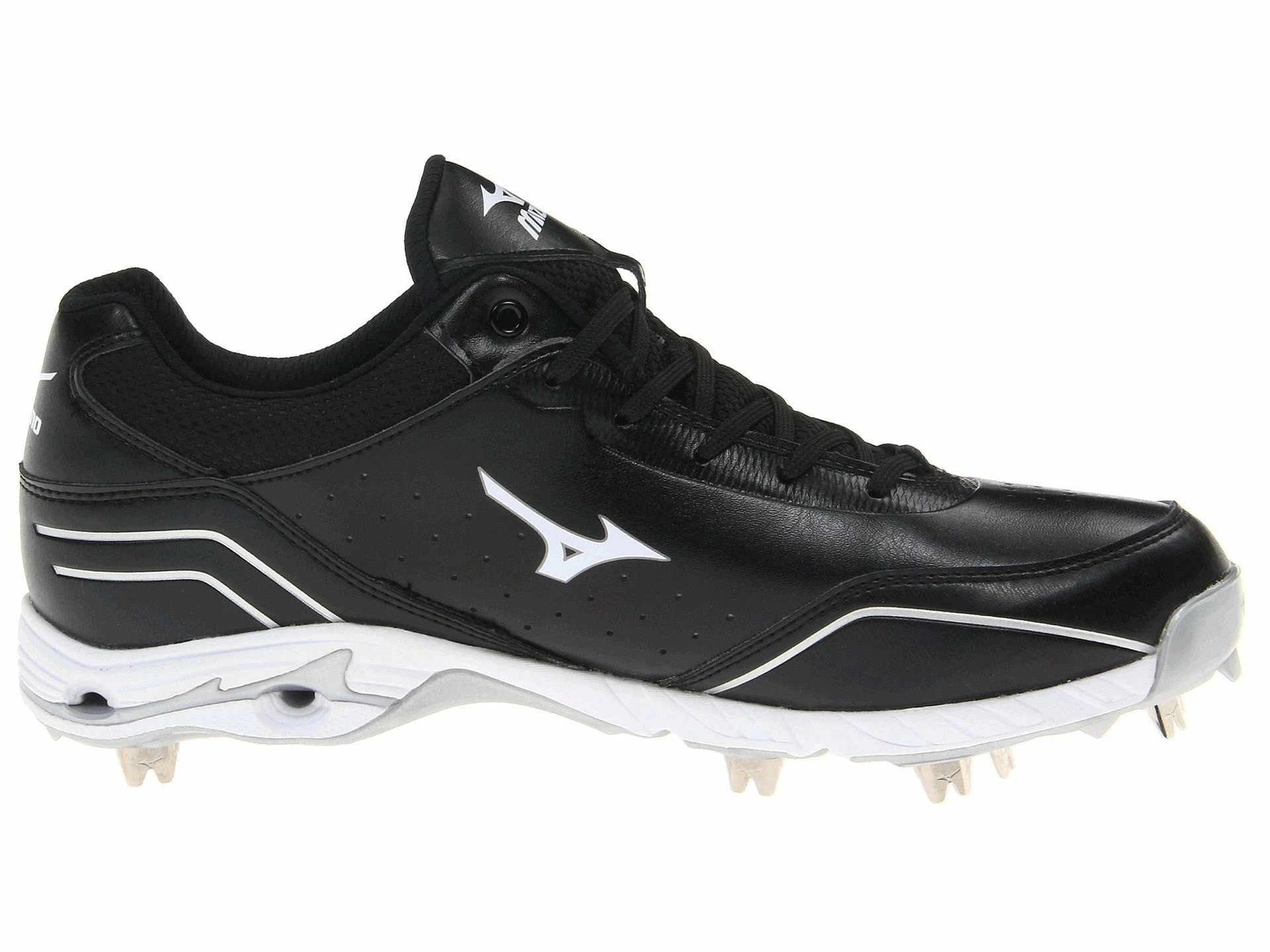 Mizuno 9-Spike Advanced Classic 7 Low Men's Metal Cleats - Black White - Image 2