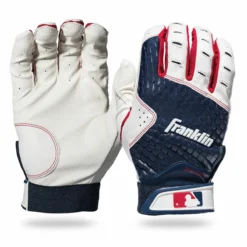 Franklin 2nd-Skinz Youth Batting Gloves - White Navy