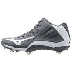 Mizuno Heist IQ Mid Cleats - Gray White