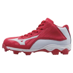 Mizuno 9-Spike Advanced Youth Franchise 8 Mid - Red White