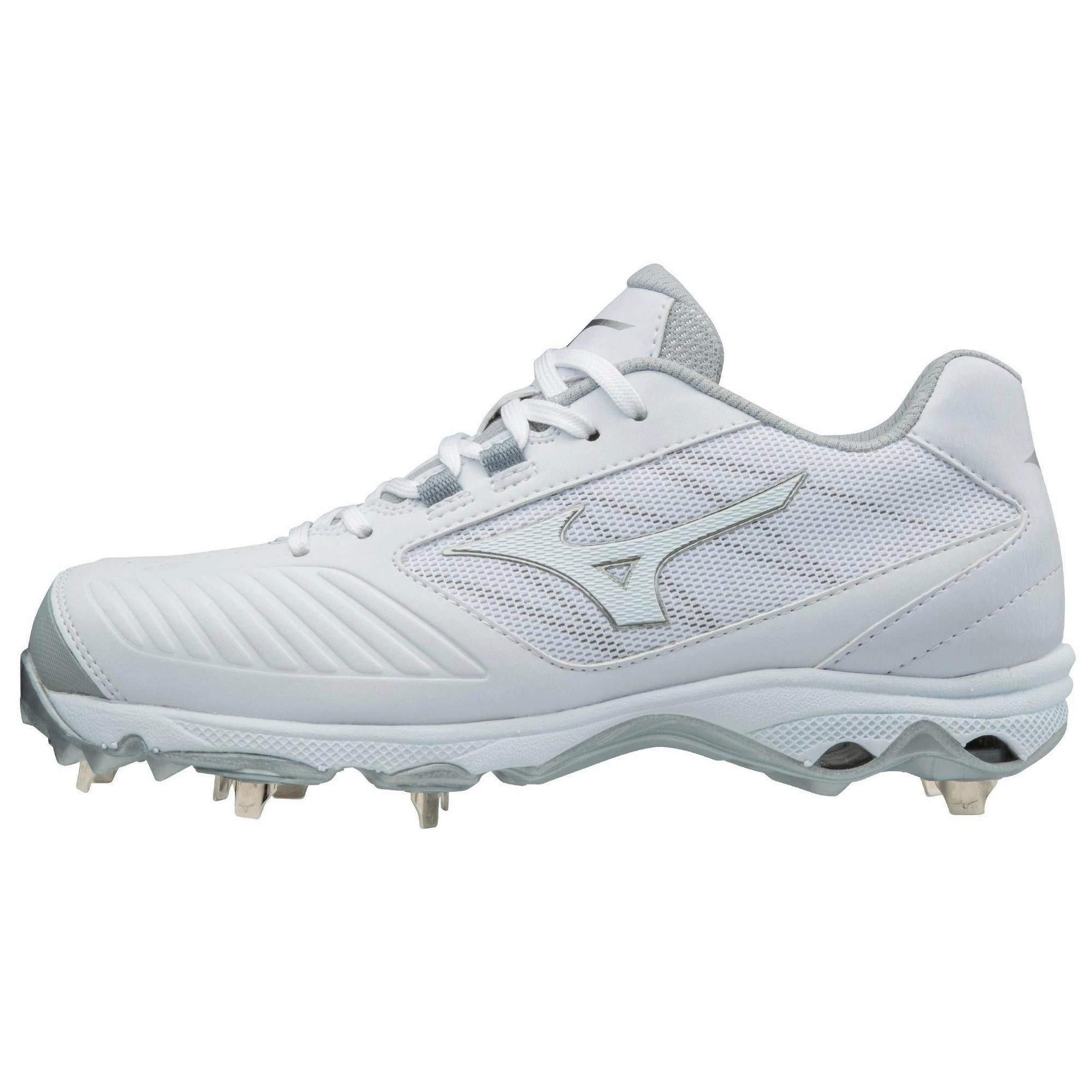 Mizuno 9-Spike Women's Advanced Sweep 4 Low Metal Cleats - White