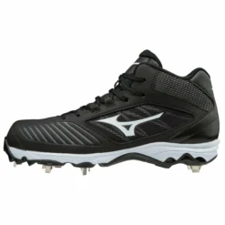 Mizuno 9-Spike Women's Advanced Sweep 4 Mid Metal Cleats - Black White