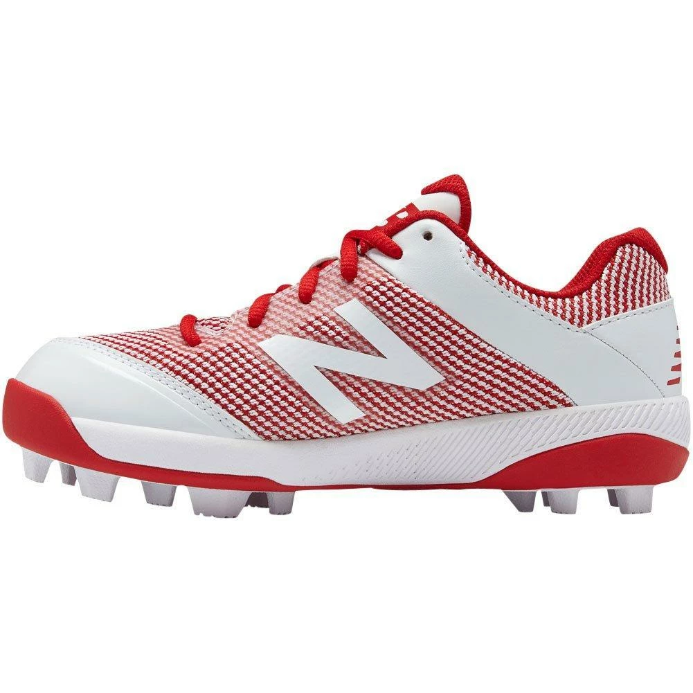 New Balance Youth J4040v4 Molded Baseball Cleats - Red White - Image 2