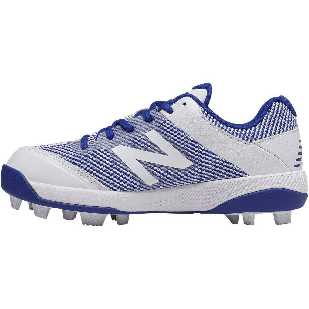 New Balance Youth J4040v4 Molded Baseball Cleats - Royal White - Image 2