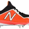 New Balance Pedroia L4040v4 Low Cut Metal Cleat - Black Orange