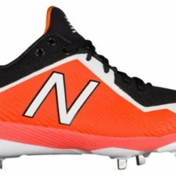 New Balance Pedroia L4040v4 Low Cut Metal Cleat - Black Orange