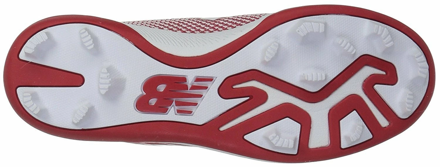 New Balance Youth J4040v4 Molded Baseball Cleats - Red White - Image 3