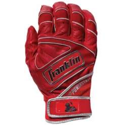 Franklin Chrome Powerstrap Adult Batting Gloves - Red