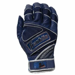 Franklin Chrome Powerstrap Adult Batting Gloves - Navy