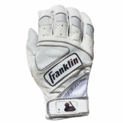 Franklin Chrome Powerstrap Adult Batting Gloves - White
