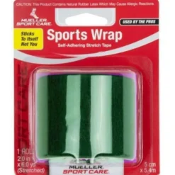 Mueller Sports Wrap Self-Adhering Stretch Tape (2" X 6 Yds) - Dark Green