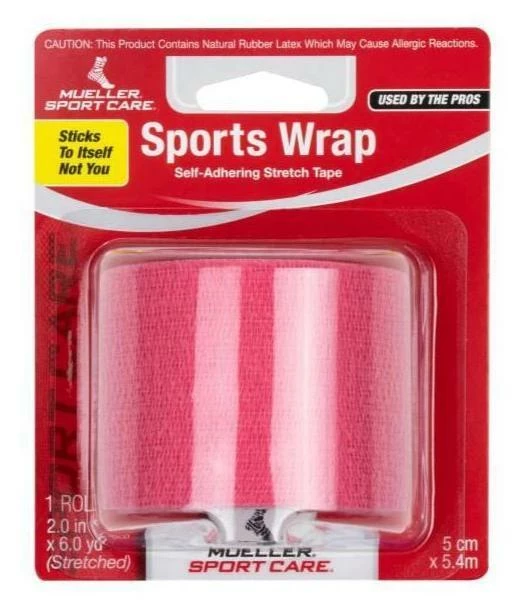 Mueller Sports Wrap Self-Adhering Stretch Tape (2" X 6 Yds) - Pink