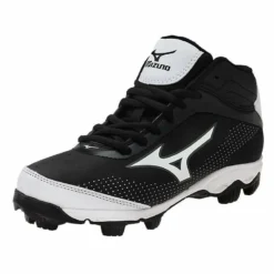 Mizuno 9 Spike Franchise 7 Mid Youth Molded Cleats - Black White