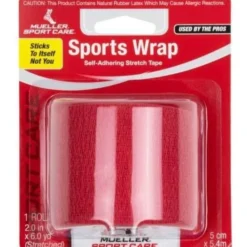 Mueller Sports Wrap Self-Adhering Stretch Tape (2" X 6 Yds) - Red