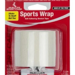 Mueller Sports Wrap Self-Adhering Stretch Tape (2" X 6 Yds) - White