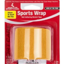 Mueller Sports Wrap Self-Adhering Stretch Tape (2" X 6 Yds) - Gold