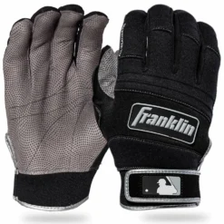 Franklin All Weather Pro Baseball Batting Gloves - Black Gray