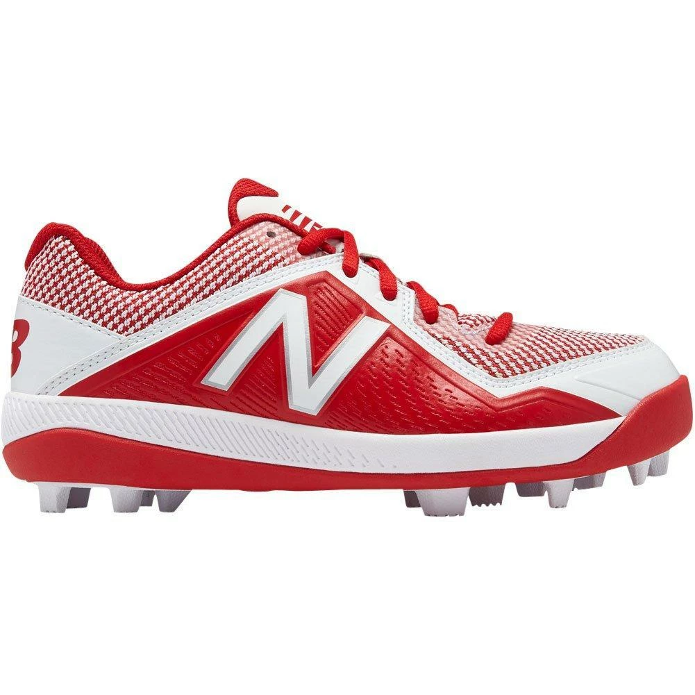 New Balance Youth J4040v4 Molded Baseball Cleats - Red White
