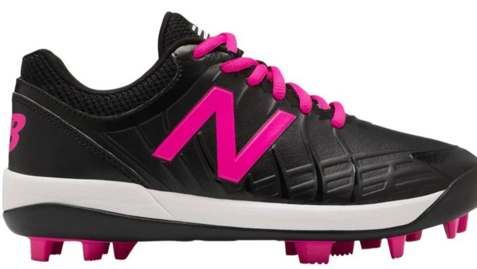 New Balance Youth J4040v5 Molded Baseball Cleats - Black Pink
