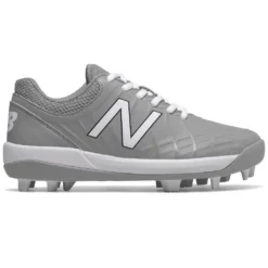 New Balance Youth J4040v5 Molded Baseball Cleats - Gray White