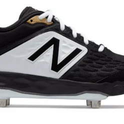 New Balance 3000v4 Fresh Foam Metal Cleats Low Cut - Black White