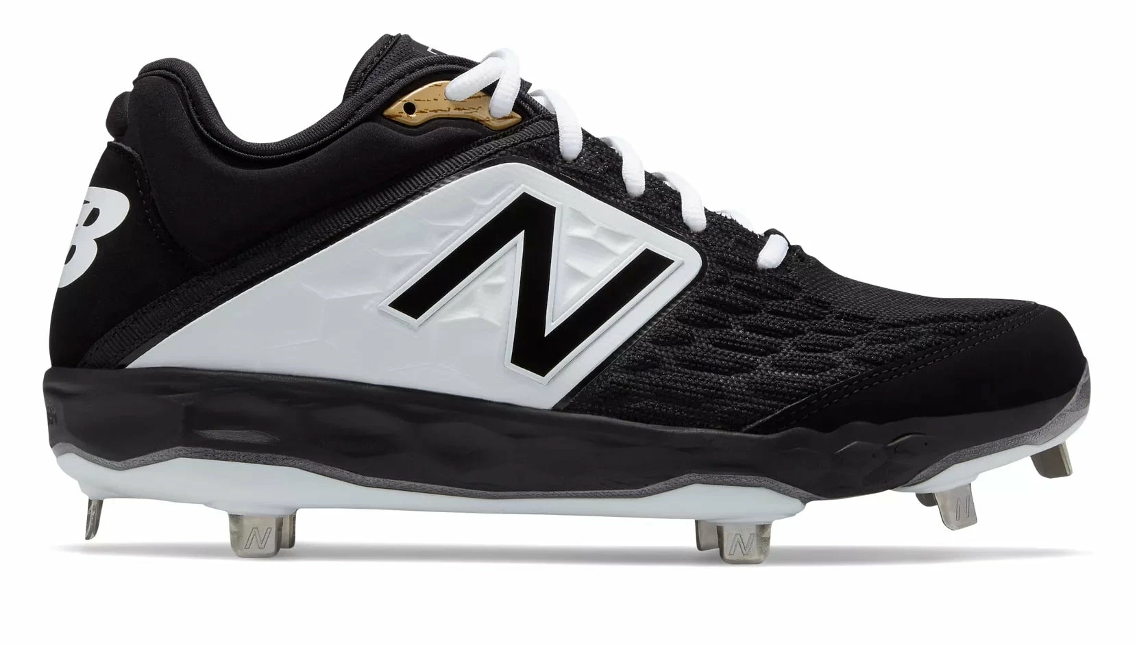 New Balance 3000v4 Fresh Foam Metal Cleats Low Cut - Black White