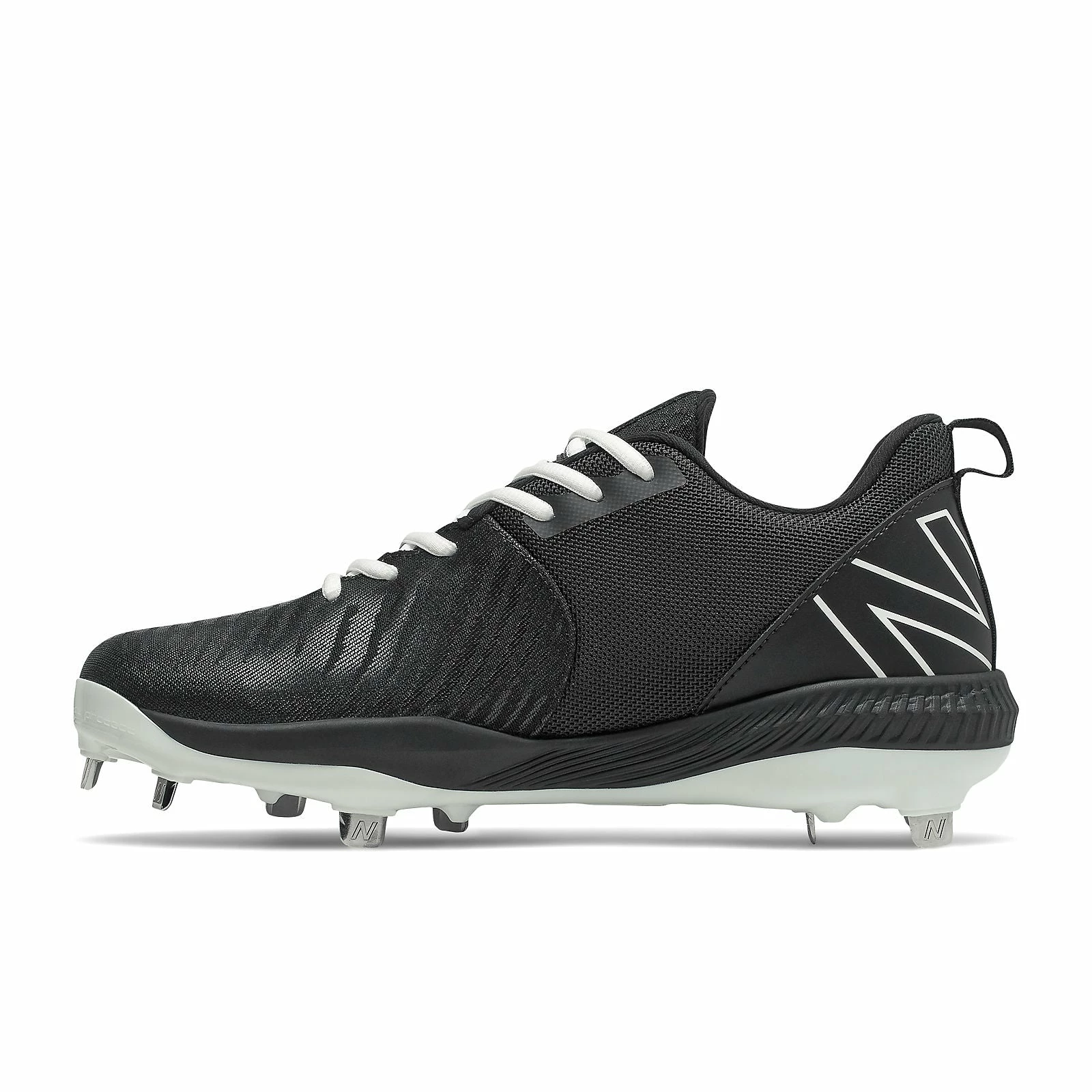 New Balance FuelCell L4040v6 Low Cut Metal Cleat - Black White - Image 3