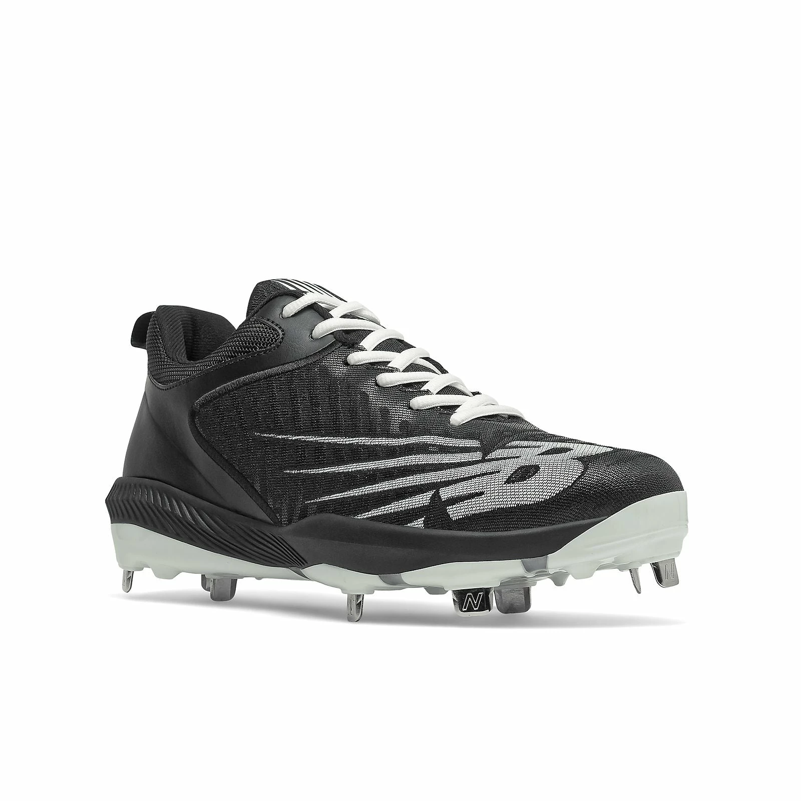 New Balance FuelCell L4040v6 Low Cut Metal Cleat - Black White - Image 2