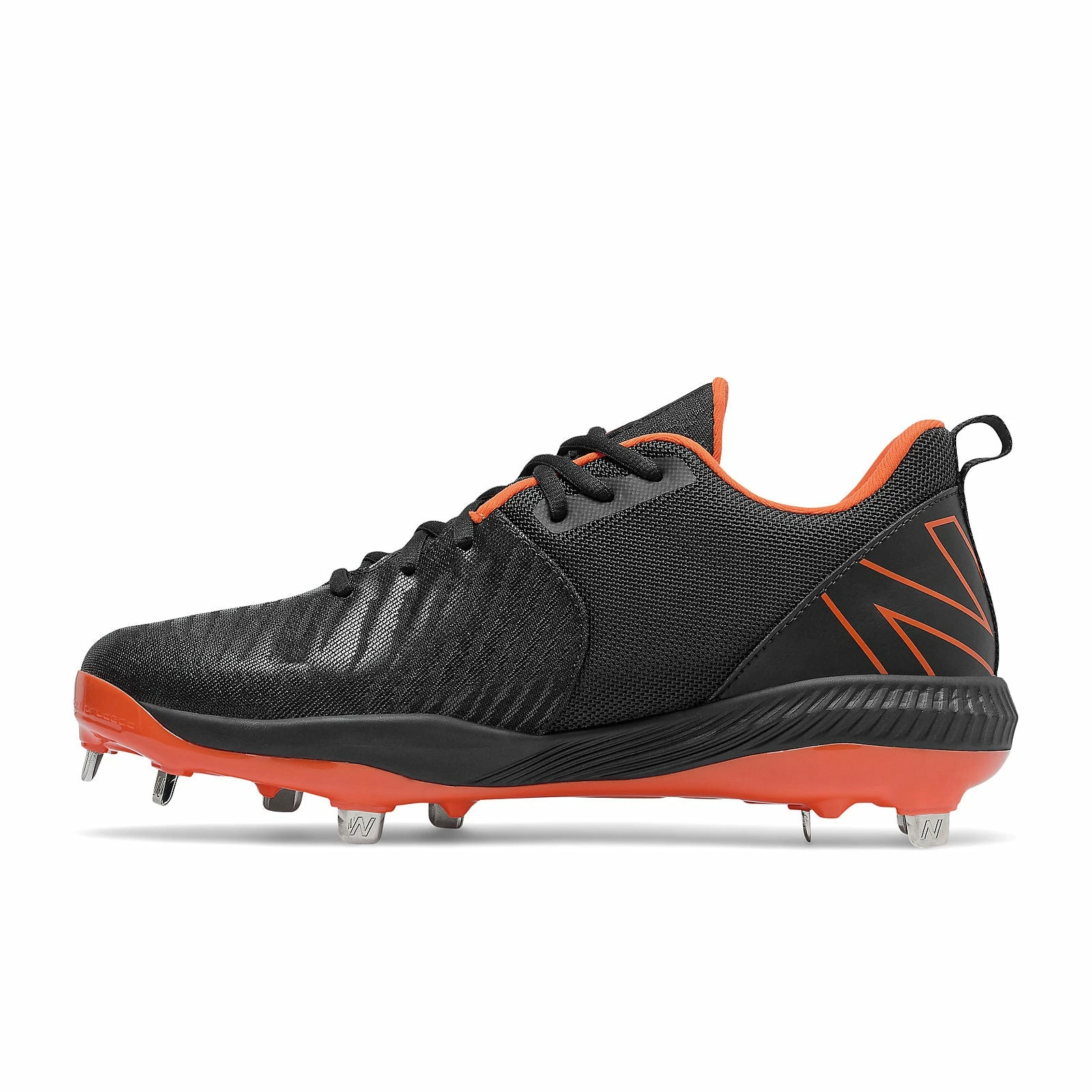 New Balance FuelCell L4040v6 Low Cut Metal Cleat - Black Orange - Image 3
