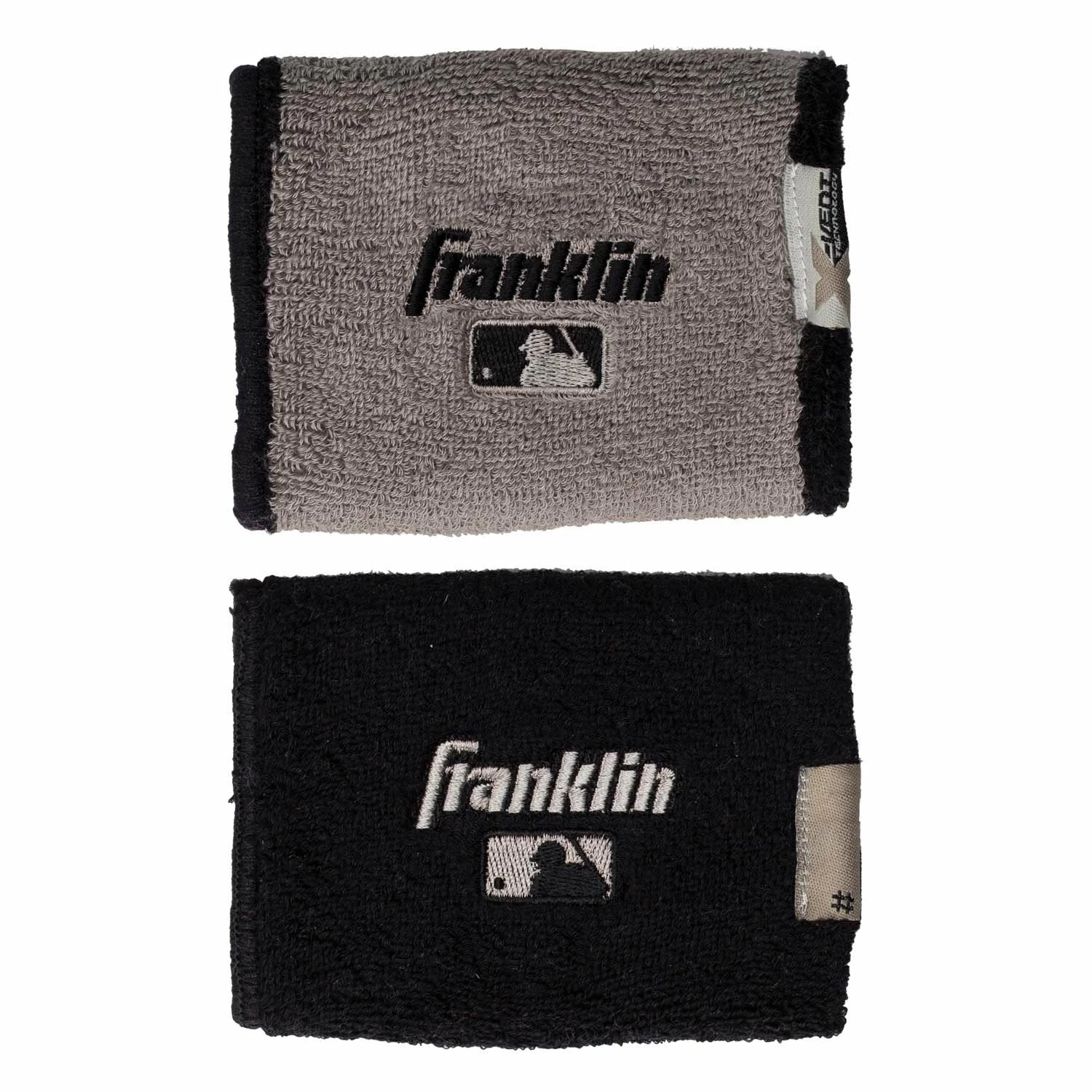 Franklin MLB X-Vent Reversible Wristband 4" - Black Gray