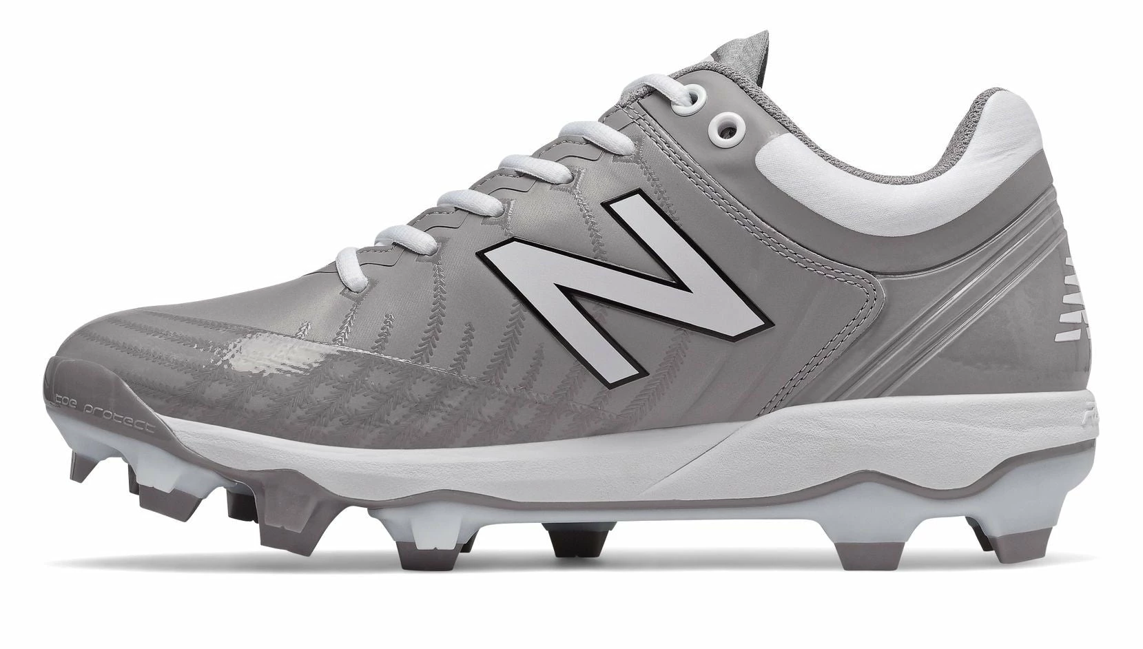 New Balance PL4040v5 Molded Cleats Low-Cut - Gray White - Image 2