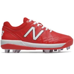 New Balance Youth J4040v5 Molded Baseball Cleats - Red White