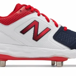New Balance SMVELOv1 Fastpitch Metal Cleat Low-Cut - White Navy Red