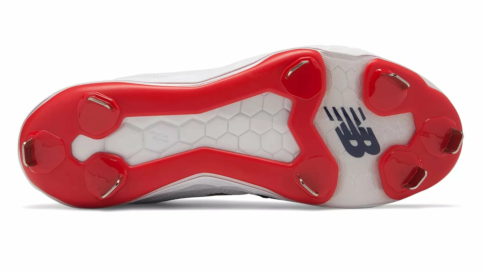 New Balance SMVELOv1 Fastpitch Metal Cleat Low-Cut - White Navy Red - Image 3