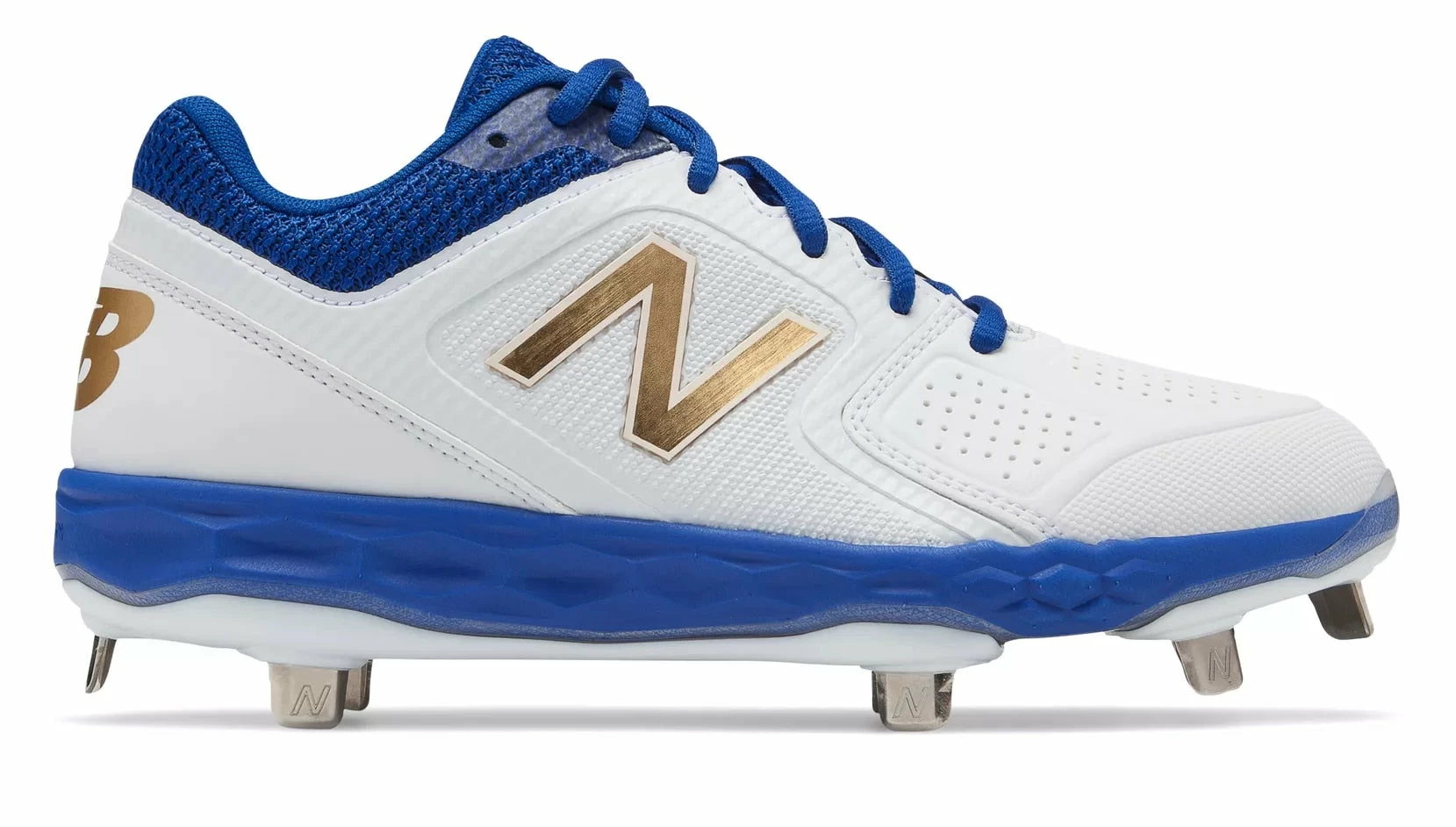 New Balance SMVELOv1 Fastpitch Metal Cleat Low-Cut - White Royal
