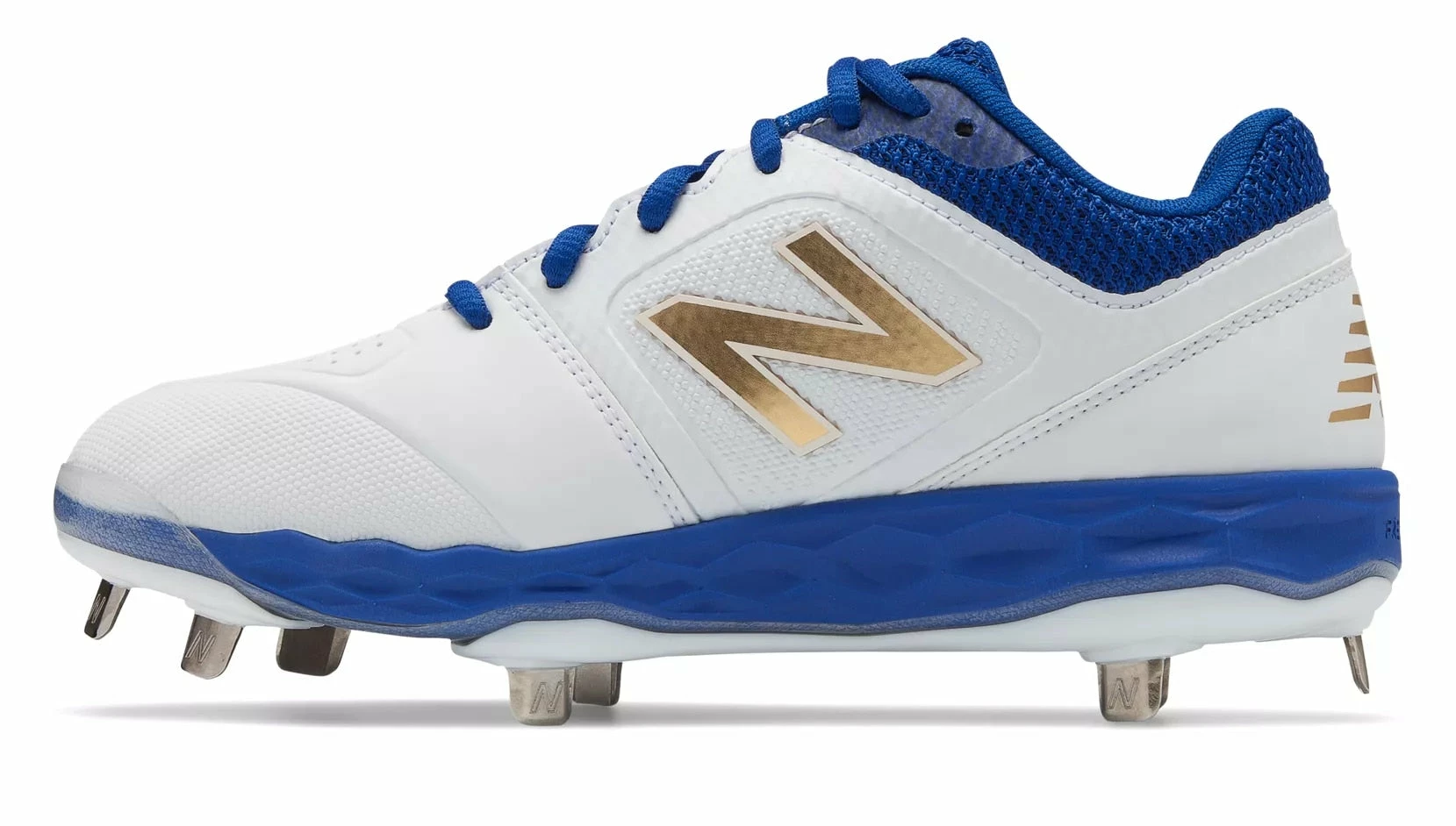 New Balance SMVELOv1 Fastpitch Metal Cleat Low-Cut - White Royal - Image 2