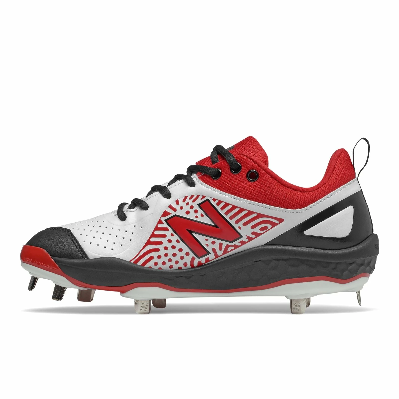 New Balance Velo2 Fresh Foam Metal Cleat Low-Cut - Black Red White - Image 2