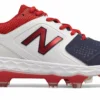 New Balance SPVELOv1 Fastpitch TPU Molded Cleat Low-Cut - White Navy Red