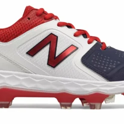 New Balance SPVELOv1 Fastpitch TPU Molded Cleat Low-Cut - White Navy Red