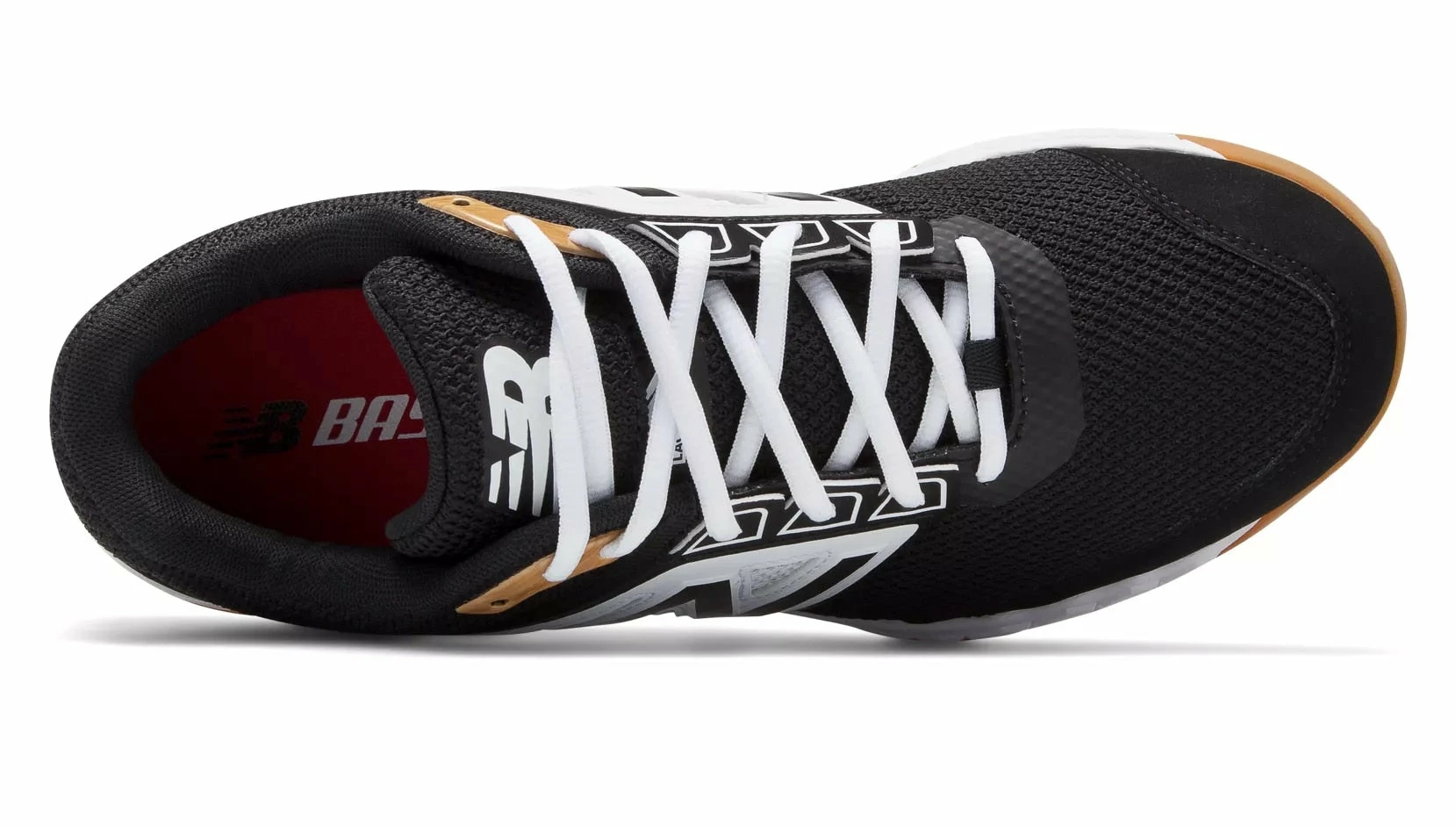 New Balance 3000v4 Fresh Foam Turf Baseball Shoe - Black White - Image 4