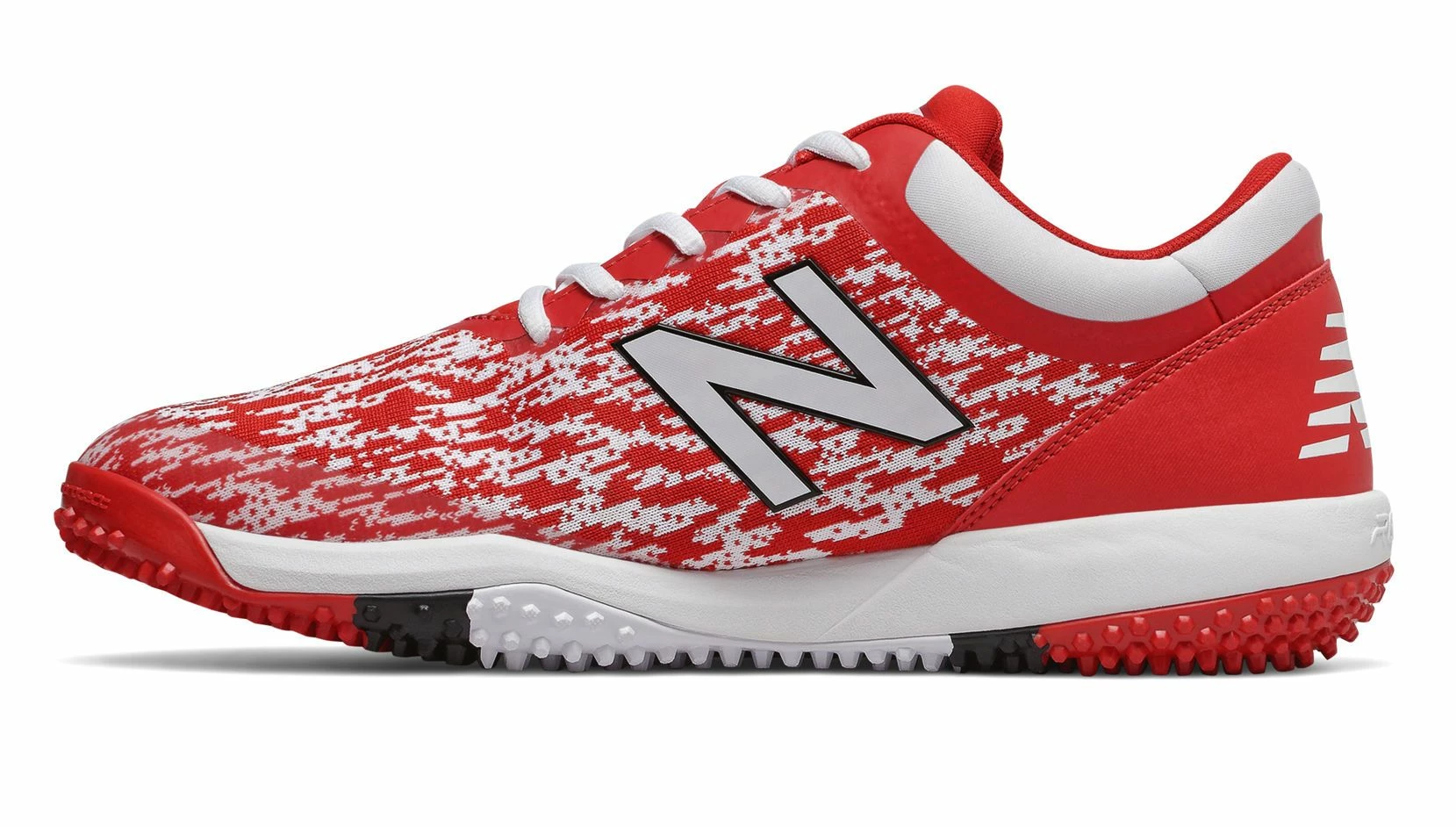 New Balance T4040v5 Turf Synthetic Mesh Shoes - Red White - Image 2