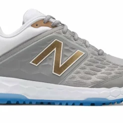 New Balance Men's TS3000v4 Lets Go - Vamonos! Playoff Turf Baseball Shoe - Silver White
