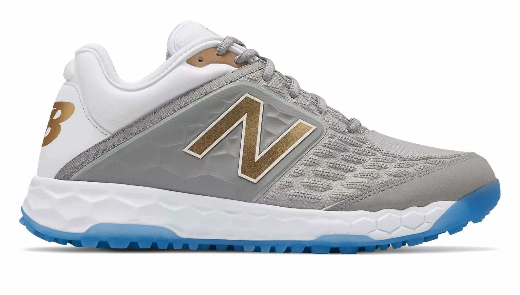 New Balance Men's TS3000v4 Lets Go - Vamonos! Playoff Turf Baseball Shoe - Silver White
