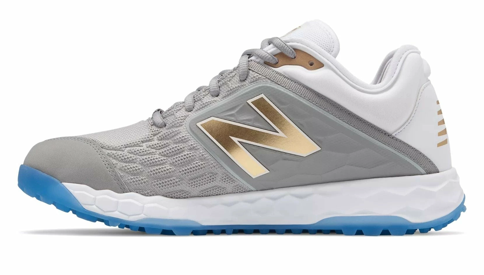 New Balance Men's TS3000v4 Lets Go - Vamonos! Playoff Turf Baseball Shoe - Silver White - Image 2