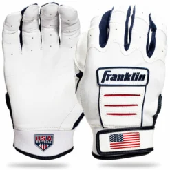Franklin USA Flag Women's Softball CFX Pro Batting Gloves - White